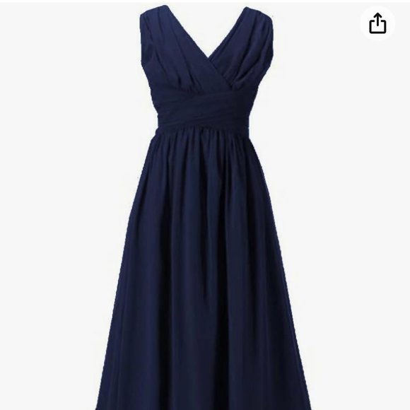 Black Chiffon V-neck Long Dress. Size 18 Girls. By Happy Rose. - Picture 1 of 6